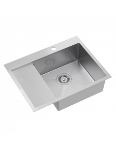 RUSSEL 116 1-bowl inset sink with drainer R10 right + save space siphon / brushed steel