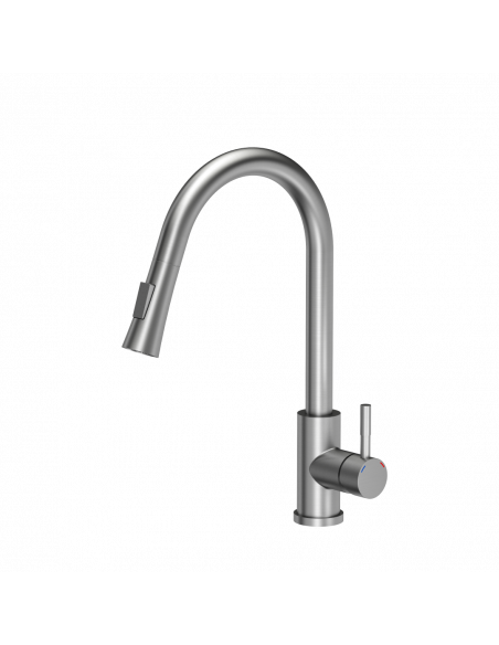 JULIA SteelQ Pull Out + Stream Change kitchen faucet steel