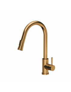JULIA SteelQ Pull Out + Stream Change kitchen faucet PVD copper