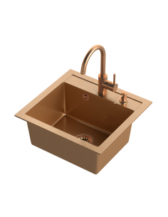 ART JOHNNY 110 Art Copper with manual siphon, mixer tap Naomi and dispenser - copper