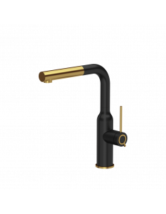 QUADRON ANGELINA Q LINE SteelQ kitchen faucet with pull-out spout / pure carbon mat /gold nano PVD