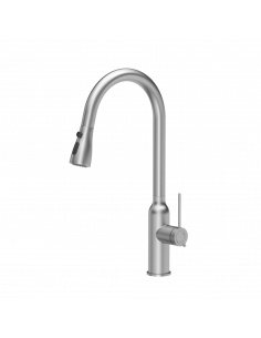 JESSICA Q LINE SteelQ kitchen faucet with pull-out spout and shower function / steel