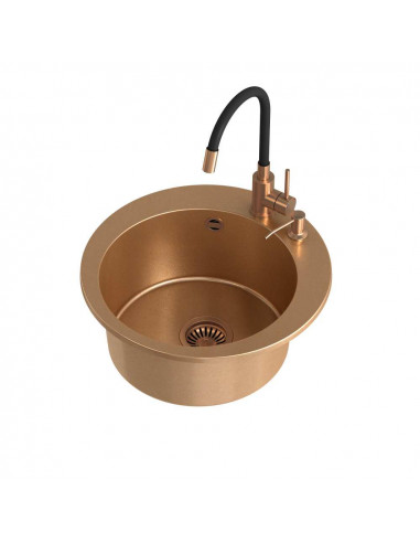 ART JAMES 210 (O51x20) Art Copper with manual siphon, mixer tap Maggie and dispenser - copper