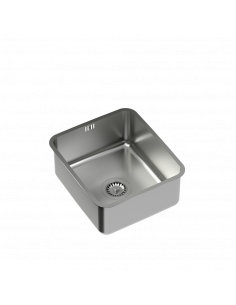 PATRIC 1-bowl undermount sink + save space siphon / brushed steel