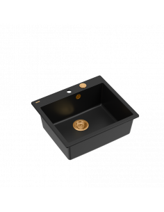 MORGAN 110 + nano PVD 1-bowl inset sink + save space siphon PVD colour / pure carbon / copper elements