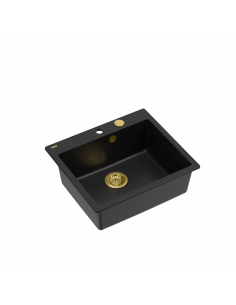 MORGAN 110 + nano PVD 1-bowl inset sink + save space siphon PVD colour / pure carbon / gold elements