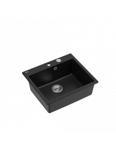 MORGAN 110 1-bowl inset sink + save space siphon / pure carbon /steel elements