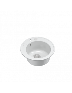 MORGAN 210 1-bowl inset sink + save space siphon / snow white / steel elements