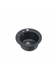 MORGAN 210 1-bowl inset sink + save space siphon / black diamond / steel elements