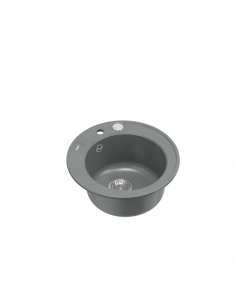 MORGAN 210 1-bowl inset sink + save space siphon / silver stone / steel elements