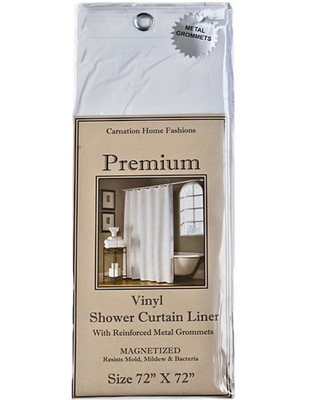 Штора для ванной Carnation Home Fashions Premium 4 Gauge White защитная - 3