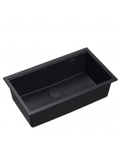 LOGAN 110 GraniteQ pure carbon 76x44x23,5 cm 1-bowl undermount sink with manual siphon / pure carbon