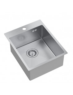 RUSSEL 90 1-bowl inset sink R10 + save space siphon / brushed steel