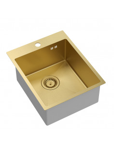 RUSSEL 90 1-bowl inset sink R10 + save space siphon PVD colour / gold