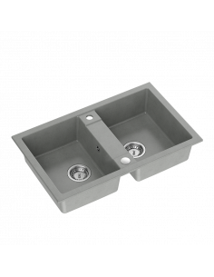 DENZEL 120 grey 780x480x177mm, with manual siphon and plug