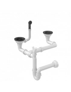 MANUAL SIPHON FOR GRANITAL SINKS Manual waste 3 1/2" with 1-bowl siphon, save space / pure carbon