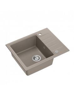 PETER 116 GraniteQ soft taupe, with manual siphon and plug