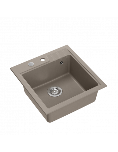 PETER 110 GraniteQ soft taupe, with manual siphon and plug