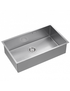 ANTHONY 80| stainless steel kitchen sink BRUSHED STEEL | 1-bowl undermount / inset | cabinet substructure: from 80 cm.
