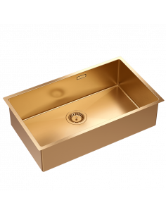 ANTHONY 80| kitchen steel sink COPPER PVD | 1-bowl undermount / inset| cabinet substructure: from 80 cm.