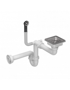 MANUAL SIPHON FOR GRANITAL SINKS Manual waste 3 1/2" with 1-bowl siphon, save space / steel
