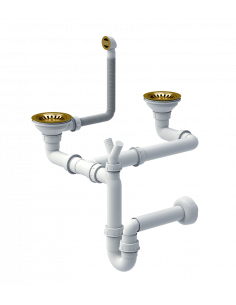 MANUAL SIPHON FOR GRANITAL SINKS Manual waste 3 1/2" with 1-bowl siphon, save space / steel