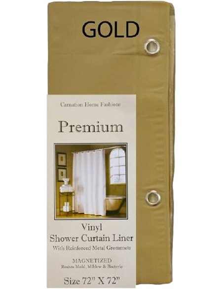 Carnation Home Fashions Bathroom Curtain Premium 4 Gauge Gold - 3