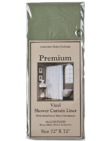 Carnation Home Fashions Bathroom Curtain Premium 4 Gauge Sage - 3