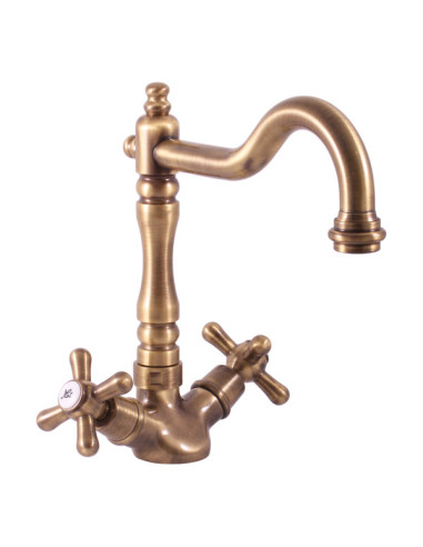 Kitchen lever mixer MORAVA RETRO bronze - Barva stará mosaz,Rozměr 3/8''