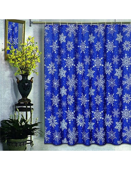 Carnation Home Fashions Bathroom Curtain Snow Flake - 1