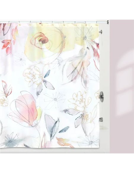 Creative Bath Bathroom Curtain Blush Blooming S1261MULT - 1