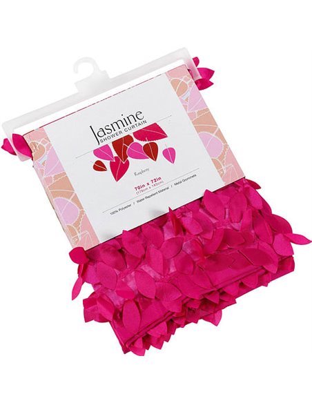 Carnation Home Fashions Bathroom Curtain Jasmine Raspberry - 3