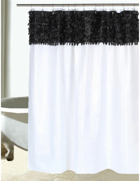 Штора для ванной Carnation Home Fashions Jasmine FSCL-JAS/75 черная,белая - 2