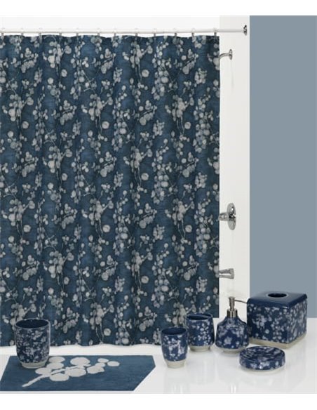 Creative Bath Bathroom Curtain Indigo Blossoms S1271BLU - 3