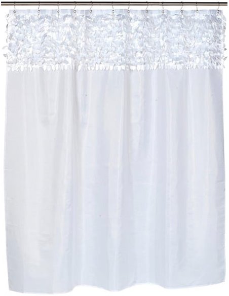 Carnation Home Fashions Bathroom Curtain Jasmine White - 2