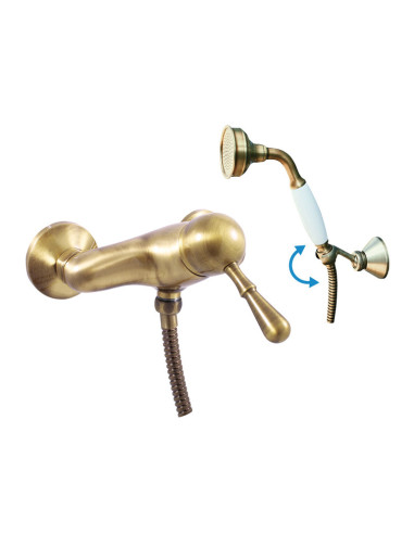 Shower lever mixer LABE - Bronze - Barva stará mosaz,Rozměr 150 mm