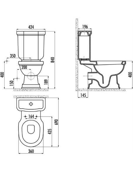 Creavit tualetes pods Klasik KL310 - 3