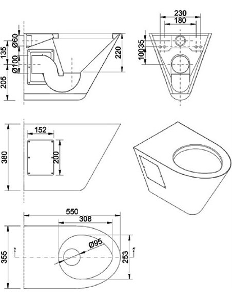 Nofer Wall Hung Toilet 13018.S - 3