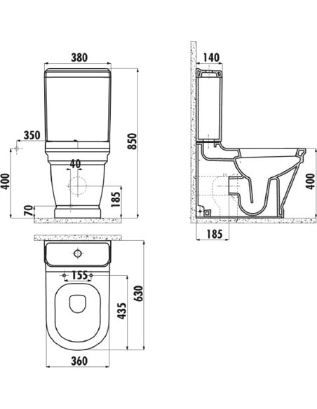 Creavit Toilet Antik AN360 - 2