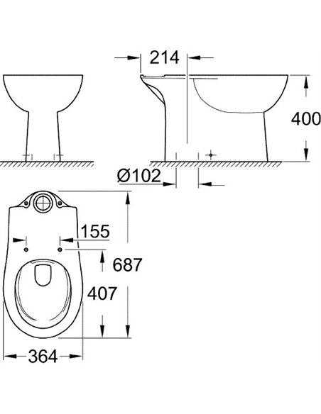 Grohe Toilet Bau Ceramic 39429000 - 3
