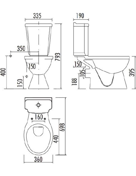 Creavit tualetes pods Yedigoller YG310.301E0 - 3