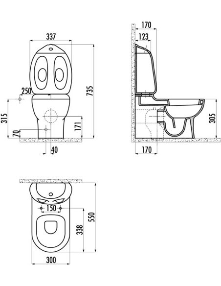 Creavit tualetes pods Ducky DC361 - 4