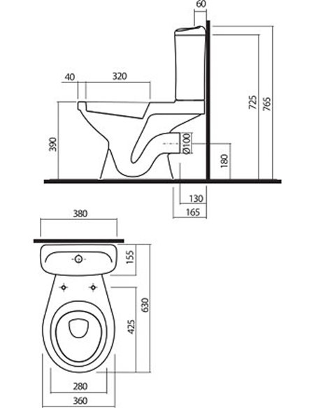 Kolo tualetes pods Idol 19026-00U - 2