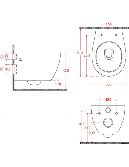 ArtCeram Wall Hung Toilet Step STV001 - 4