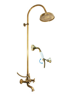 Bath mixer with shower column MORAVA RETRO bronze - Barva...