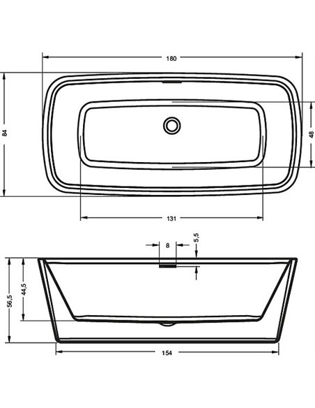 Акриловая ванна Riho Admire FS 180x84 - 3