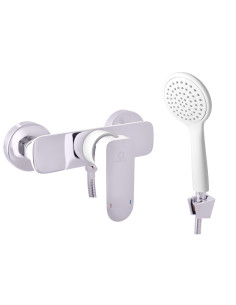 Shower lever mixer with set YUKON WHITE/CHROME - Barva...