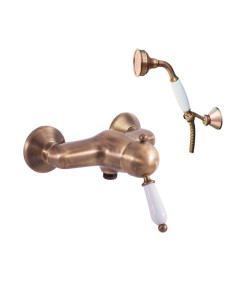 Shower lever mixer LABE - BRASS - Barva Stará mosaz...