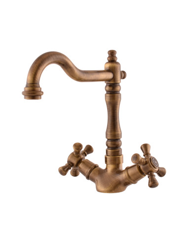 Kitchen lever mixer MORAVA RETRO bronze - Barva stará mosaz,Rozměr 3/8''