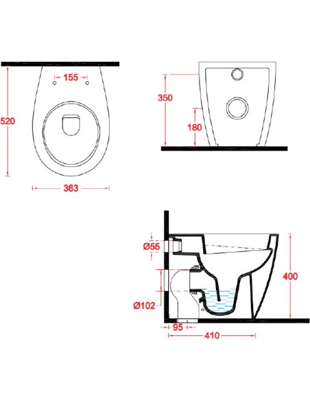 ArtCeram Back To Wall Toilet Step STV002 - 3